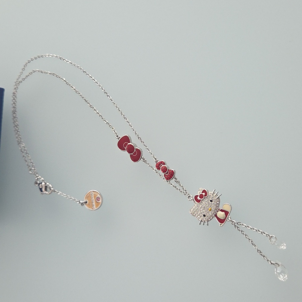 NWB Swarovski X Sanrio Hello Kitty Red and Silver Charm Necklace - Picture 3 of 13